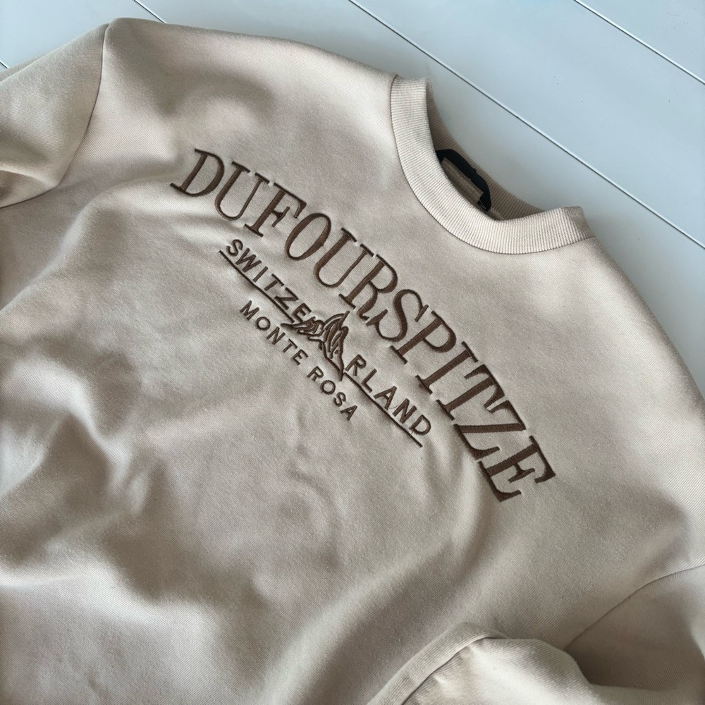 Cream Crew Neck Travel Sweater